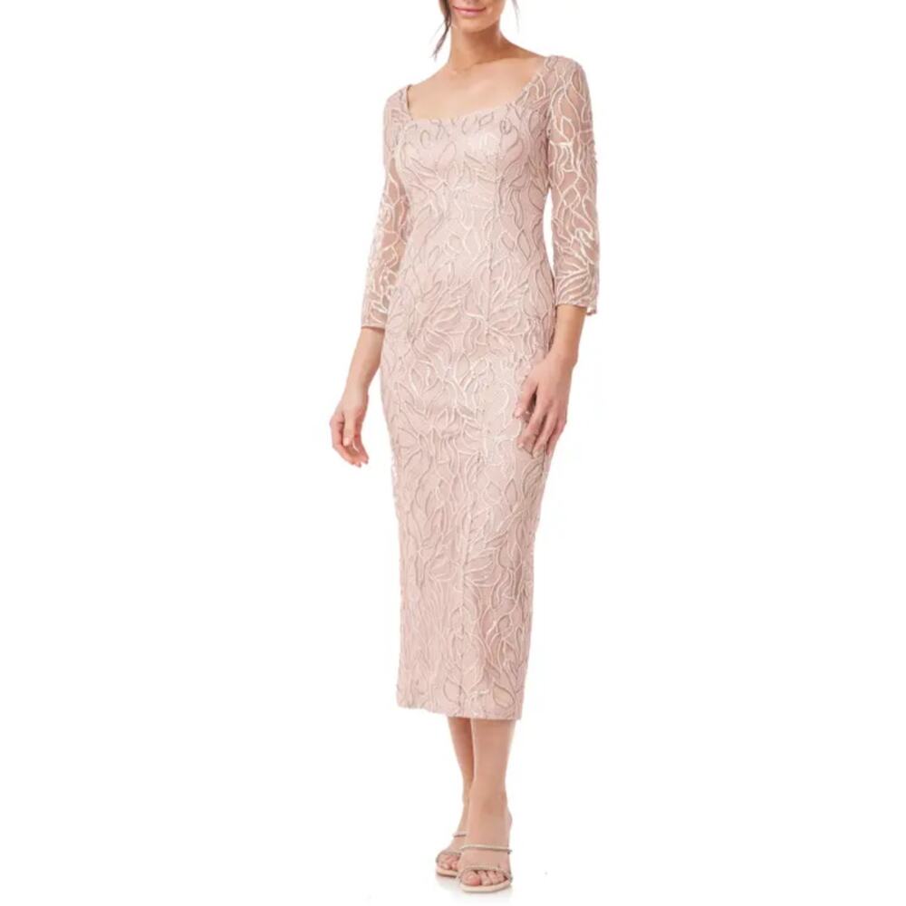 JS Collections Sequined Long Sleeve Midi Sheath E… - image 9